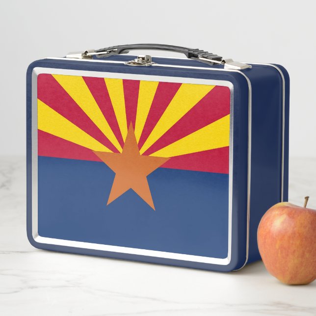 Metal Stainless Lunchbox mit der Flagge von Arizon (Beispiel)