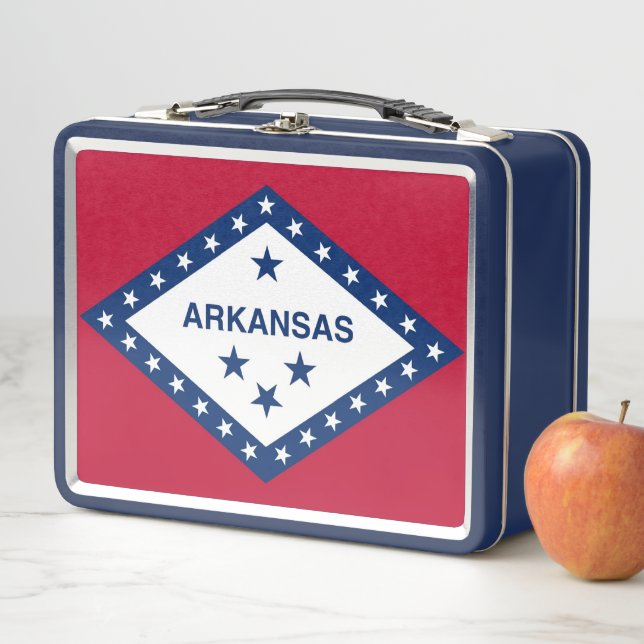 Metal Stainless Lunchbox mit der Flagge von Arkans (Beispiel)