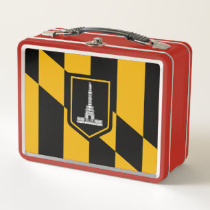 Metal Stainless Lunchbox mit der Flagge von Baltim