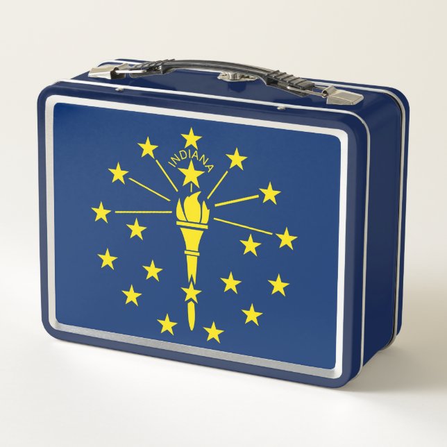 Metal Stainless Lunchbox mit der Flagge von Indian (Rückseite)