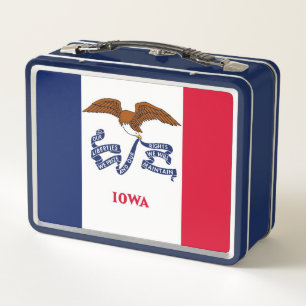 Metal Stainless Lunchbox mit der Flagge von Iowa