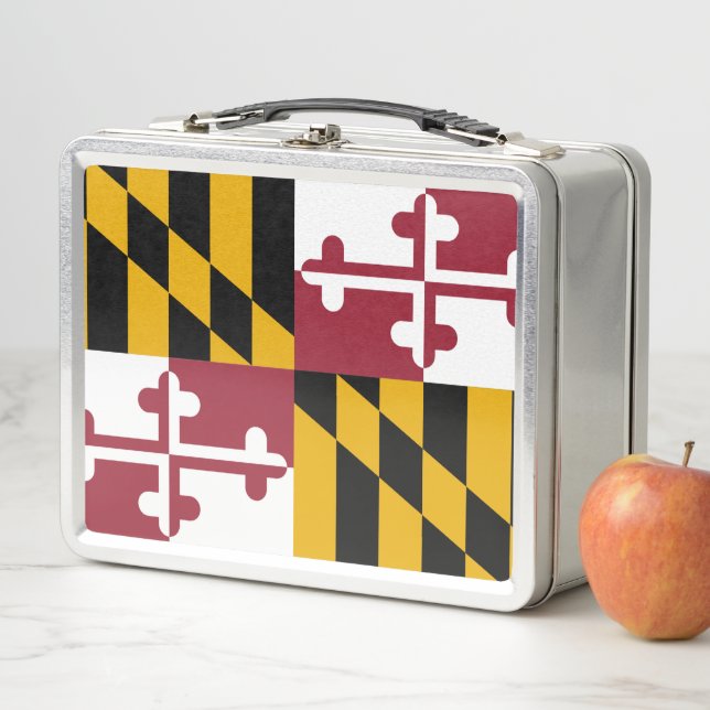 Metal Stainless Lunchbox mit der Flagge von Maryla (Beispiel)