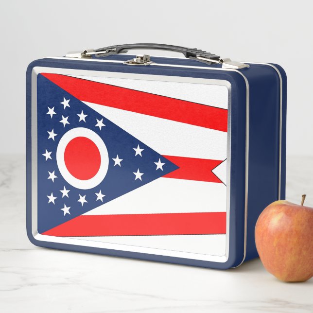 Metal Stainless Lunchbox mit der Flagge von Ohio (Beispiel)