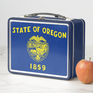 Metal Stainless Lunchbox mit der Flagge von Oregon