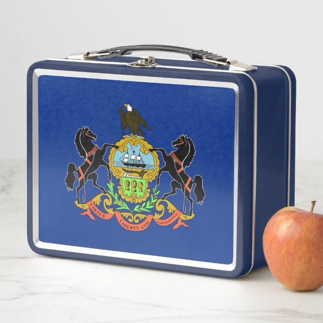 Metal Stainless Lunchbox mit der Flagge von Pennsy (Beispiel)