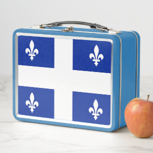Metal Stainless Lunchbox mit der Flagge von Quebec