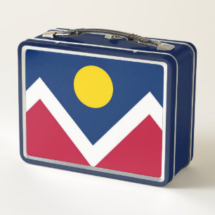 Metal Stainless Lunchbox mit Flagge von Denver