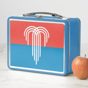 Metal Stainless Lunchbox mit Flagge von Kansas Cit