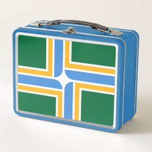 Metal Stainless Lunchbox mit Flagge von Portland