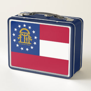 Metal Stainless Lunchbox mit georgischer Flagge