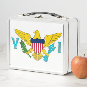 Metal Stainless Lunchbox mit Jungfrau Islands-Flag