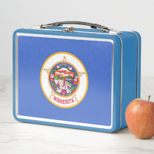 Metal Stainless Lunchbox mit Minnesota-Flagge