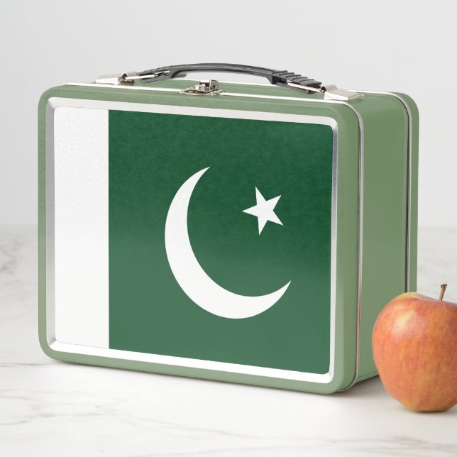 Metal-Stainless-Lunchbox mit pakistanischer Flagge Metall Brotdose (Beispiel)