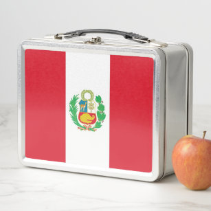 Metal Stainless Lunchbox mit Peru-Flagge