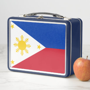 Metal Stainless Lunchbox mit philippinischer Flagg
