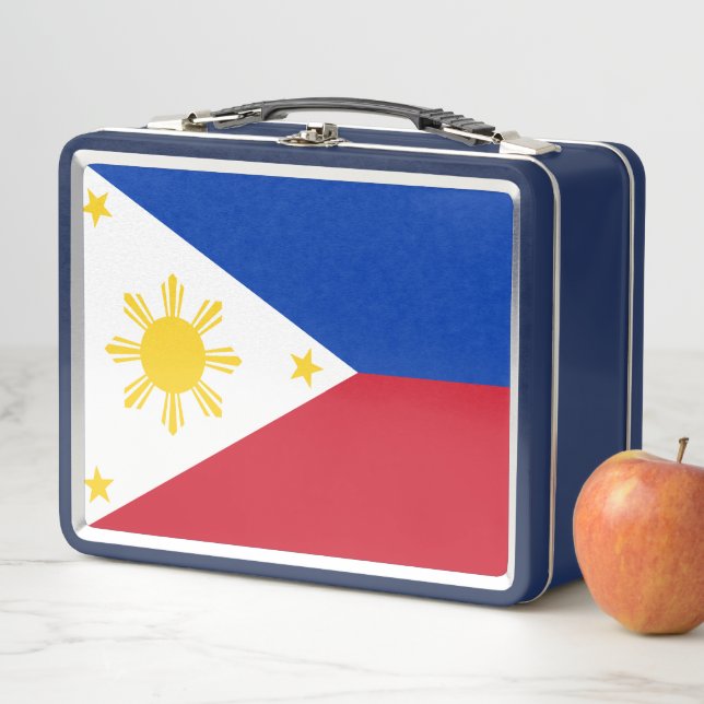 Metal Stainless Lunchbox mit philippinischer Flagg (Beispiel)