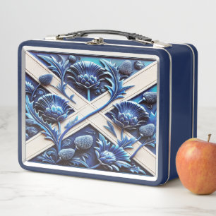 Metal Stainless Lunchbox mit Scottish Thistles