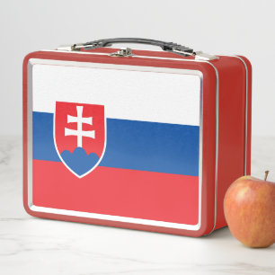 Metal-Stainless-Lunchbox mit slowakischer Flagge Metall Brotdose