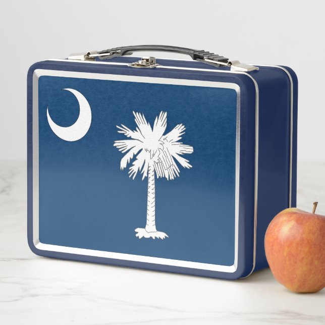 Metal Stainless Lunchbox mit South Carolina-Flagge (Beispiel)