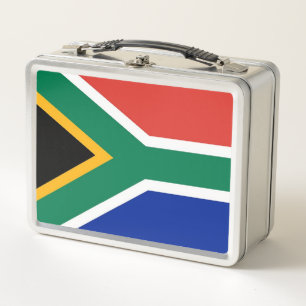 Metal Stainless Lunchbox mit Südafrikanischer Flag