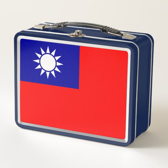 Metal Stainless Lunchbox mit taiwanischer Flagge (Vorderseite)