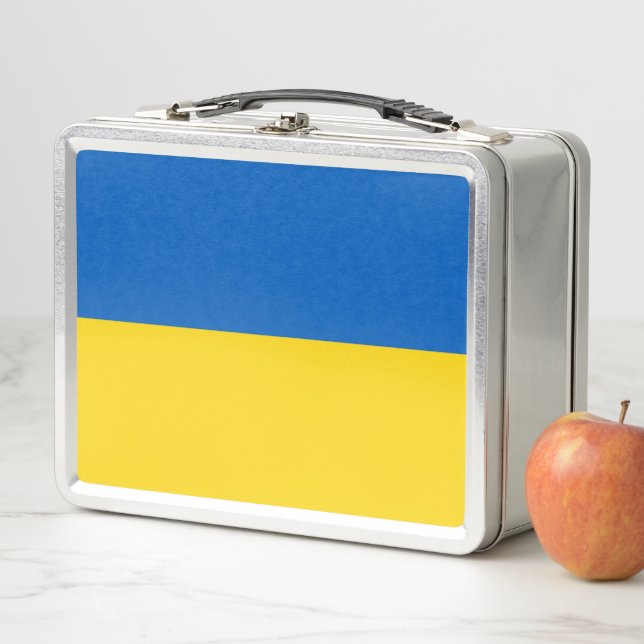 Metal-Stainless-Lunchbox mit ukrainischer Flagge Metall Brotdose (Beispiel)