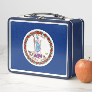 Metal Stainless Lunchbox mit Virginia-Staatsflagge