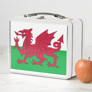 Metal Stainless Lunchbox mit Wales-Flagge