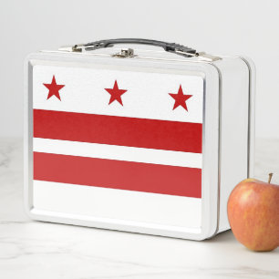 Metal Stainless Lunchbox mit Washington DC Flagge