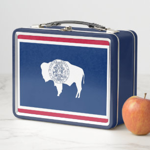 Metal Stainless Lunchbox mit Wyomoming-Flagge