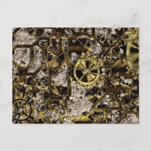 Metal Steampunk Postkarte (Vorderseite)