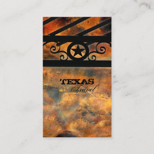 Metal Texas Star Business Card Vintager Rust Visitenkarte (Vorderseite)