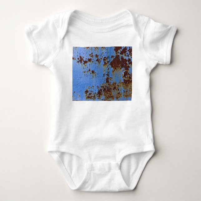 Metal und blau Farbe Textur. Baby Strampler (Vorderseite)