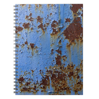 Metal und blau Farbe Textur. Notizblock