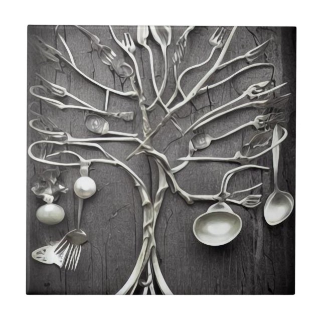Metal Utensil Tree Fliese (Vorderseite)