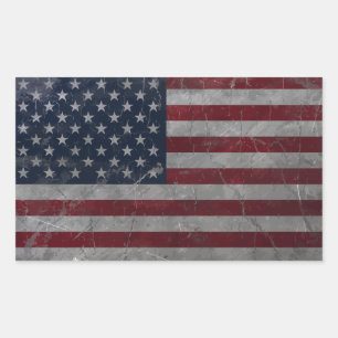 Metal Vintag Grunge American Flag Rechteckiger Aufkleber