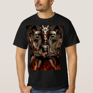 Metaleras tocando en el infierno frente al diablo T-Shirt