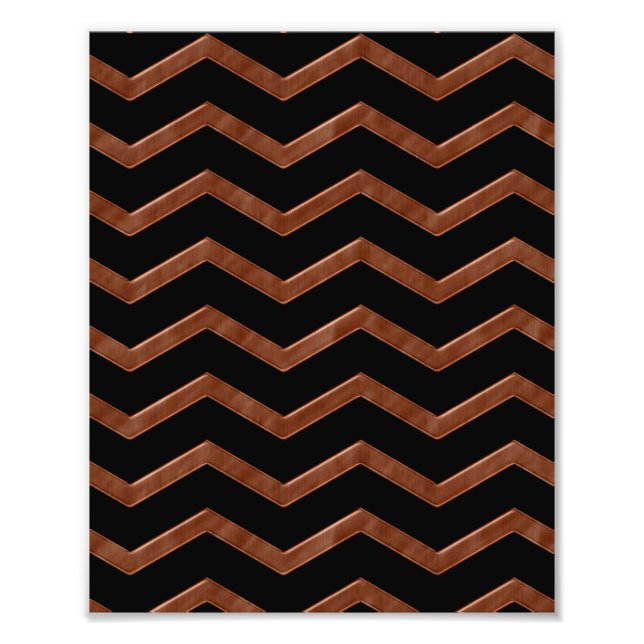 Metalic Bronze Zig Zag Muster Fotodruck (Vorne)