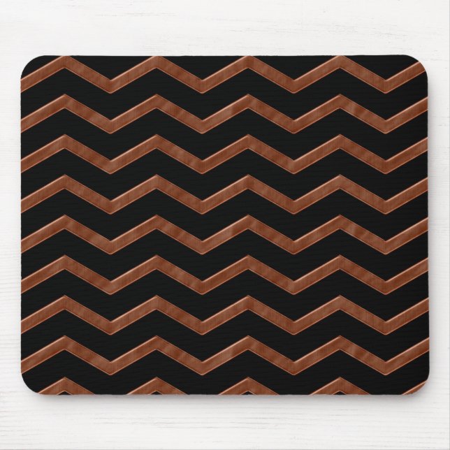 Metalic Bronze Zig Zag Muster Mousepad (Vorne)