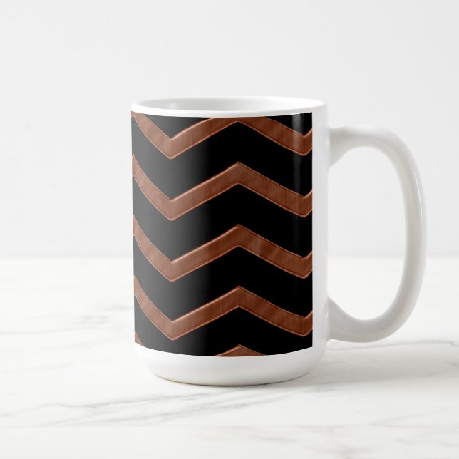 Metalic Bronze Zig Zag Muster Tasse (Rechts)