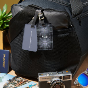 Metalic Design Sliver Gray Monogram Gepäckanhänger