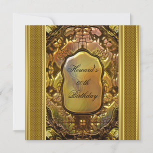 Metall Antiquiert Gold Buch Männer 60. Geburtstag  Einladung
