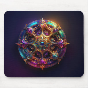 Metall-Blumen-Fraktal Mousepad