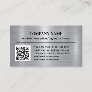 Metall-Bürstet Stahl Aluminium-Stil QR-Code hinzuf Visitenkarte
