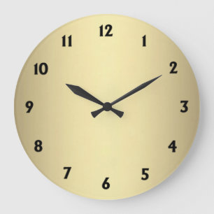 Metall-Gold-Look mit schwarzen Zahlen Große Wanduhr