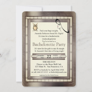 Metall Gold, Silber - Brass Bachelorette Einladung