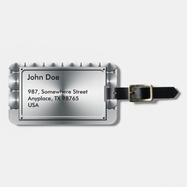 Metall kreist Muster ein Gepäckanhänger (Vorderseite horizontal)