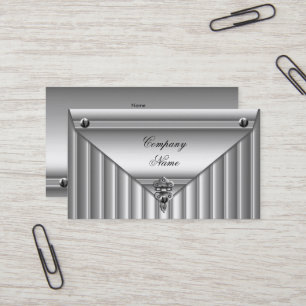 Metall-Look Weiß Silber Elegantes Profil Visitenkarte