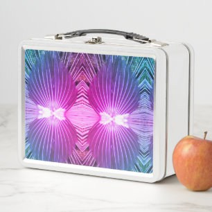 Metall-Lunchbox - Rosa Pfauenfedern Metall Brotdose