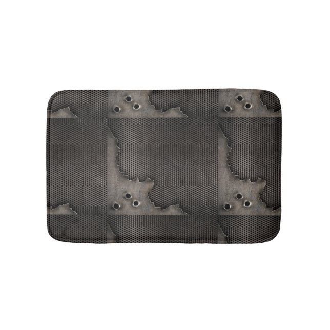Metall mit Einschusslochhintergrund Badematte (Vorderseite)